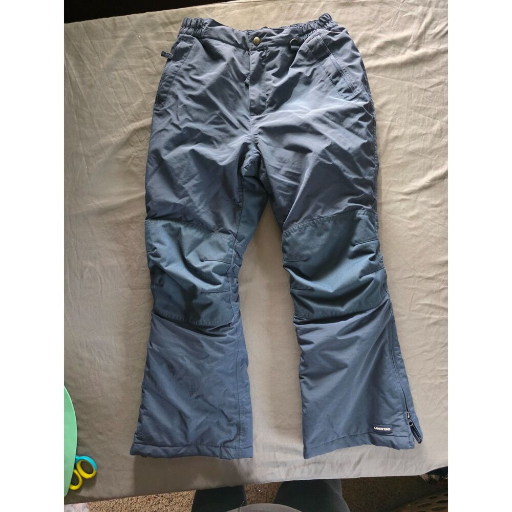 Lands' End Kids Snow Pants Navy Blue Size 10+ Waterproof Insulated Ski Pants
